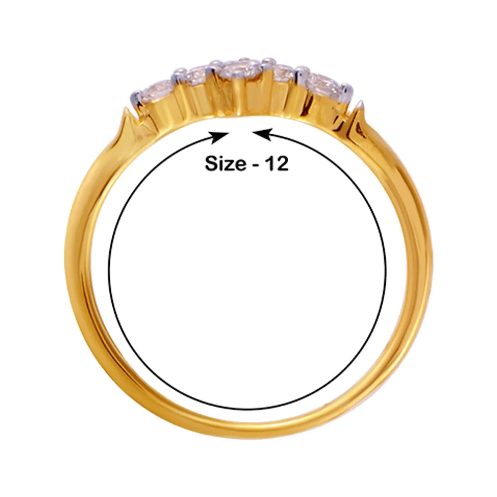 18KT (750) Yellow Gold And Diamond Ring For Women