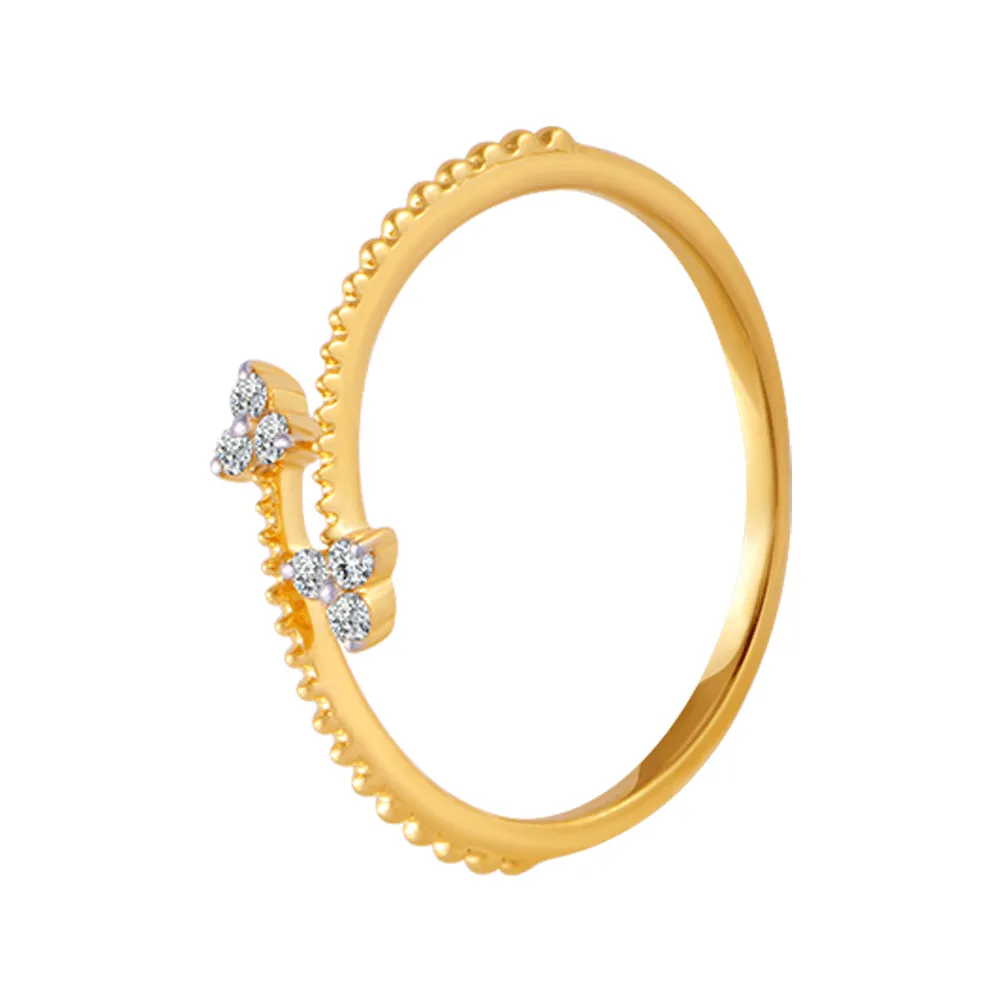 18KT (750) Yellow Gold And Diamond Ring For Women