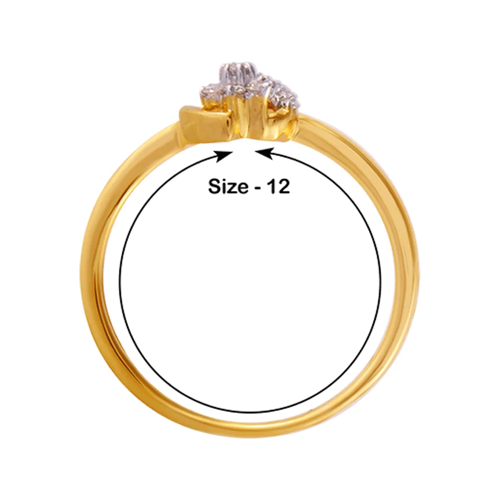 18KT (750) Yellow Gold And Diamond Ring For Women