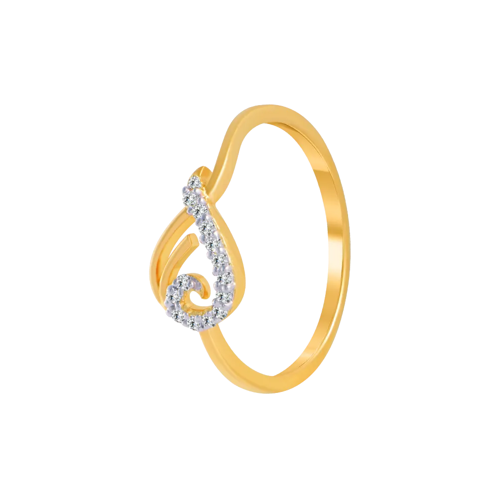 18KT (750) Yellow Gold And Diamond Ring For Women