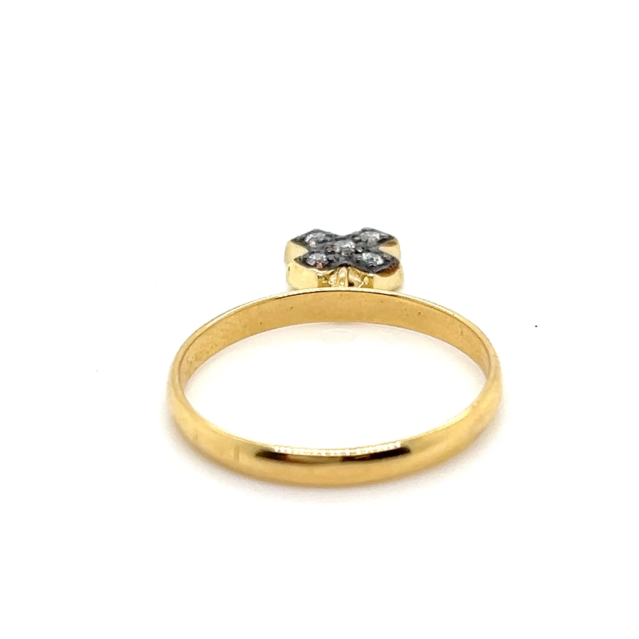 18kt Gold X Dangle Charm Ring