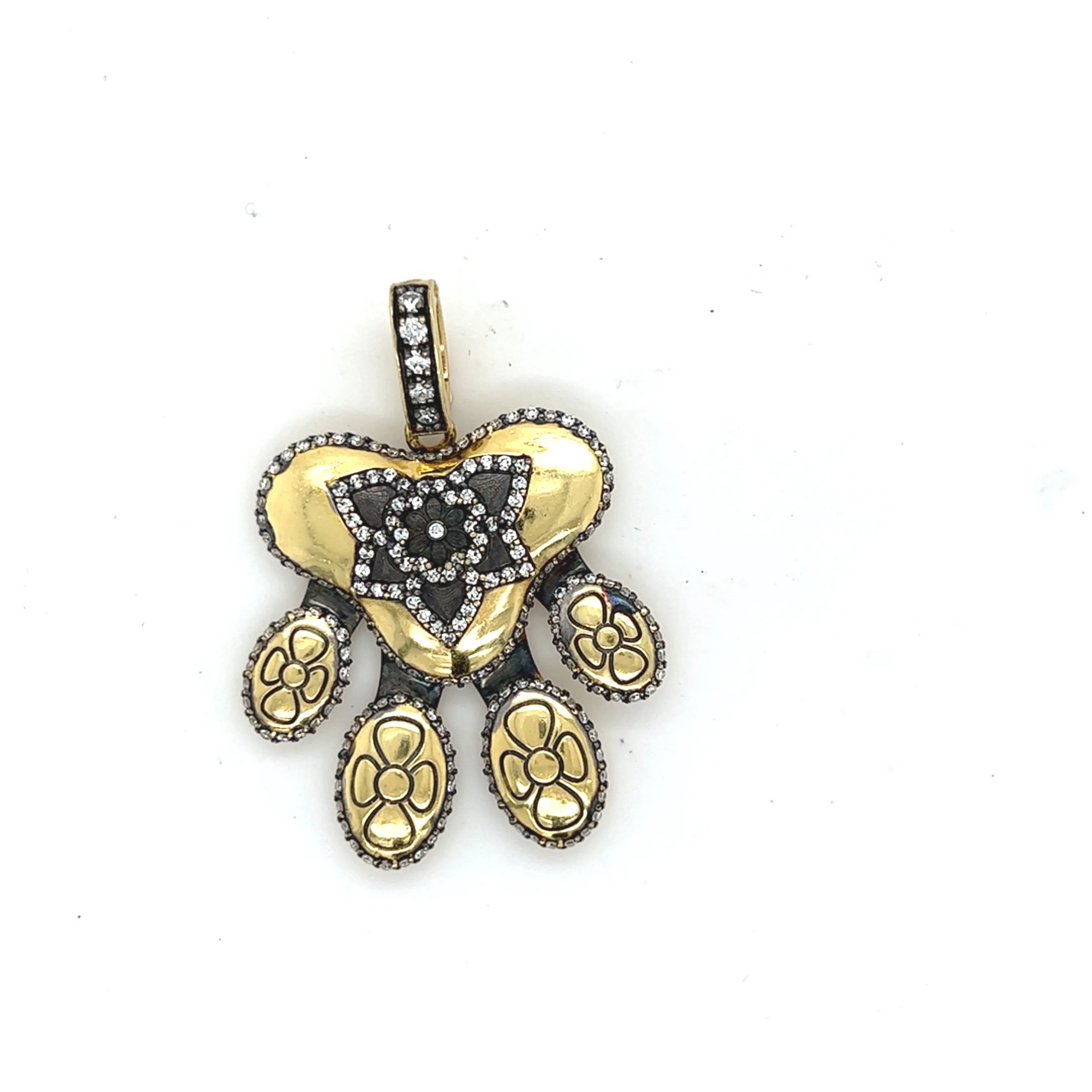 18kt Green Gold Dog Paw Tattoo Charm
