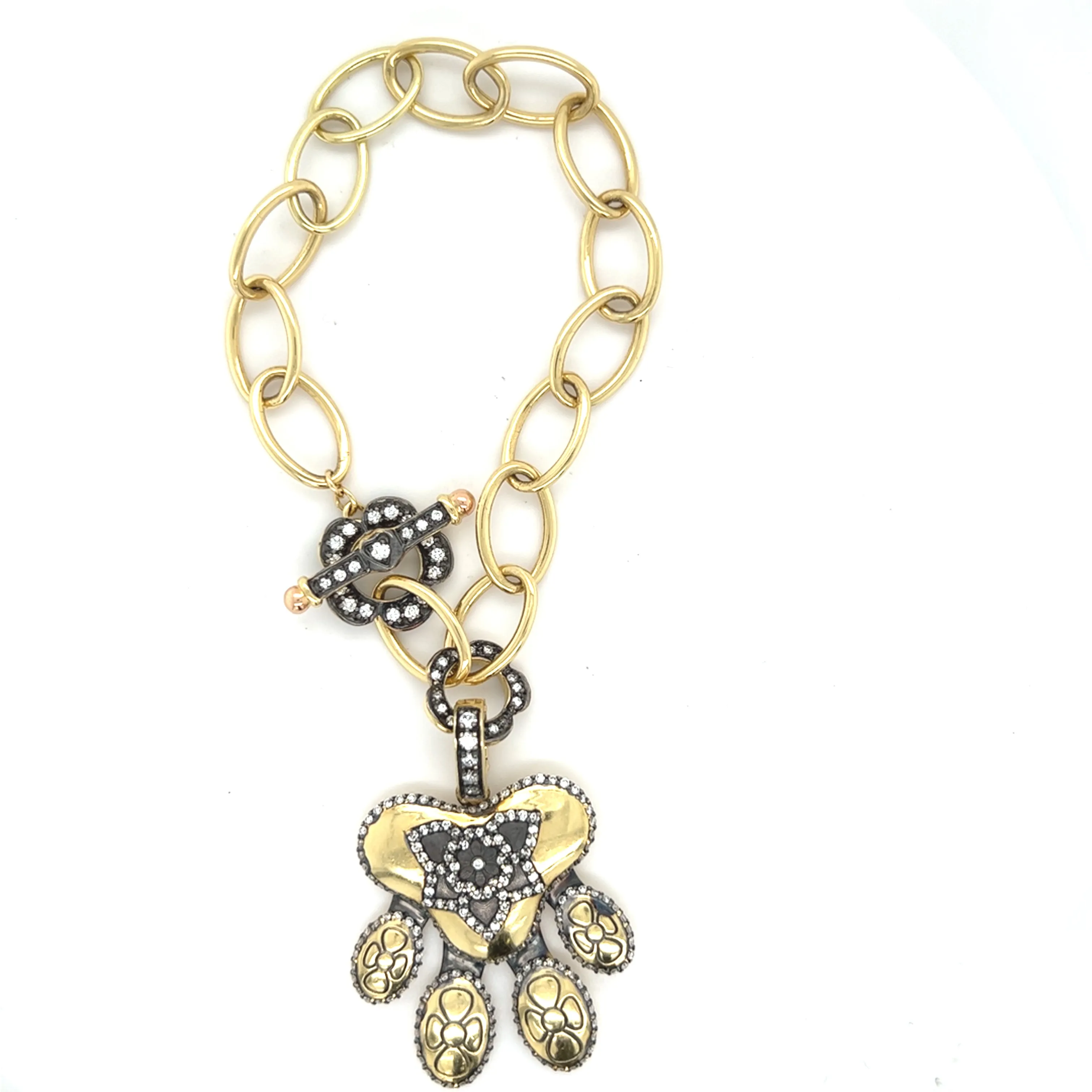 18kt Green Gold Dog Paw Tattoo Charm