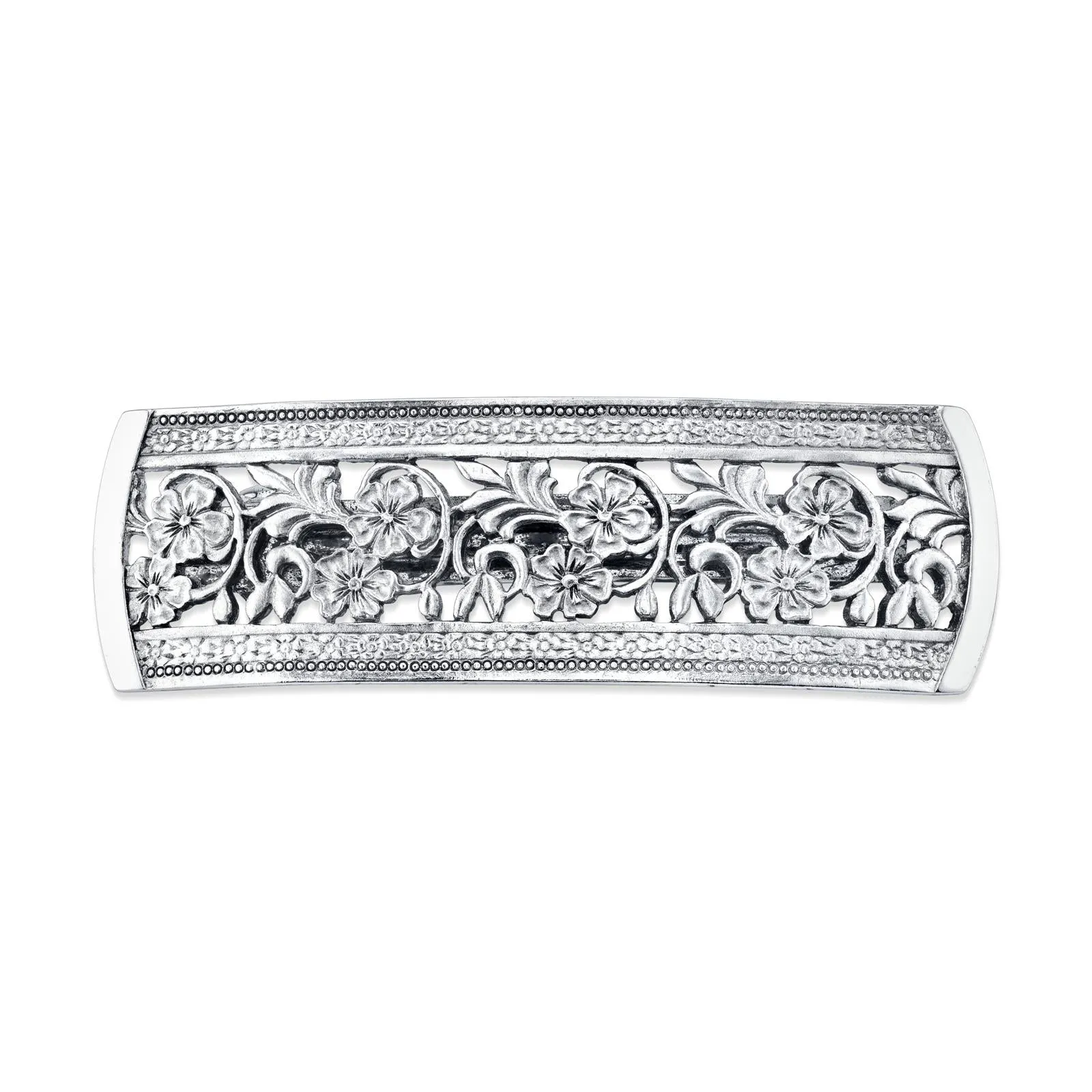 1928 Jewelry Flower Designed Bar Hair Barrette