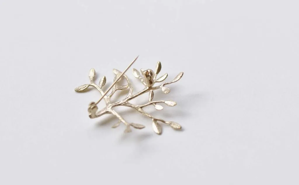 2 pcs Matte Gold Tree Shawl Kilt Pin Brooch Safety Pin A5929
