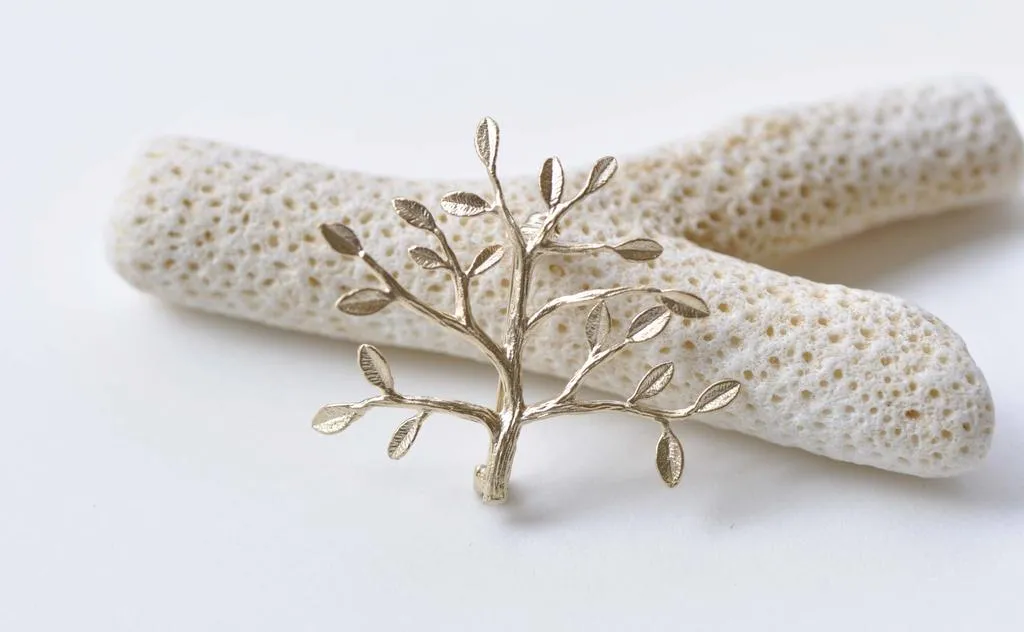 2 pcs Matte Gold Tree Shawl Kilt Pin Brooch Safety Pin A5929