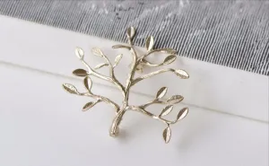 2 pcs Matte Gold Tree Shawl Kilt Pin Brooch Safety Pin A5929