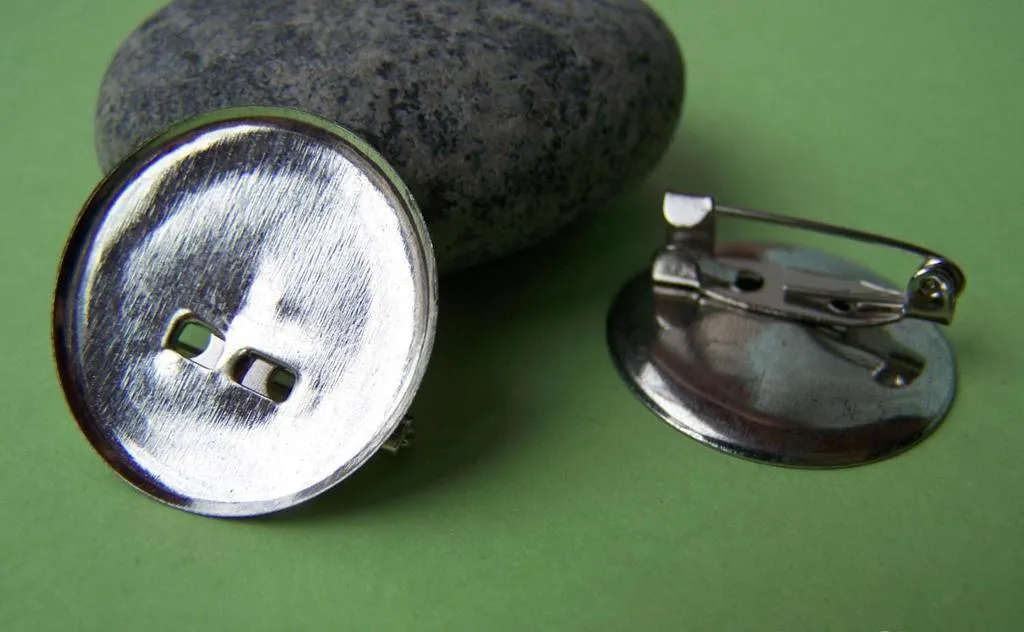20 pcs Silvery Gray Brooch Back Base With Safety Pin  A3714