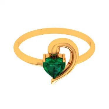 22k Green Grace Heart-shaped Gold Ring
