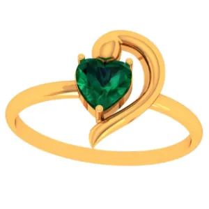 22k Green Grace Heart-shaped Gold Ring