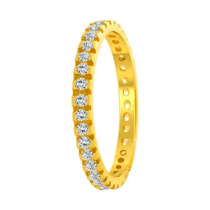 22KT Yellow Gold And American Diamond Ring For Women