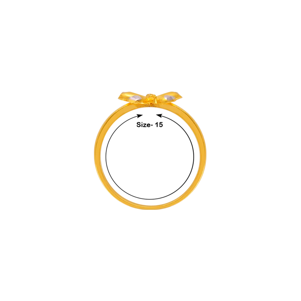 22KT Yellow Gold And American Diamond Ring For Women