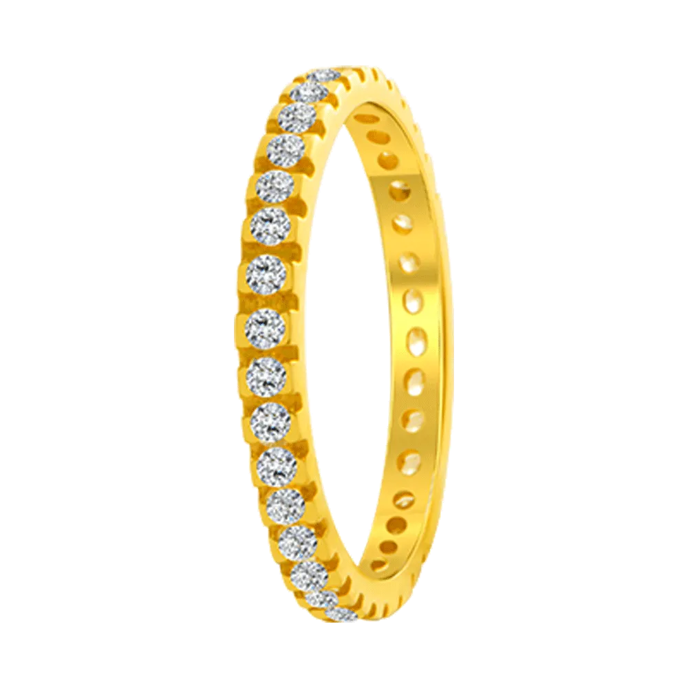 22KT Yellow Gold And American Diamond Ring For Women