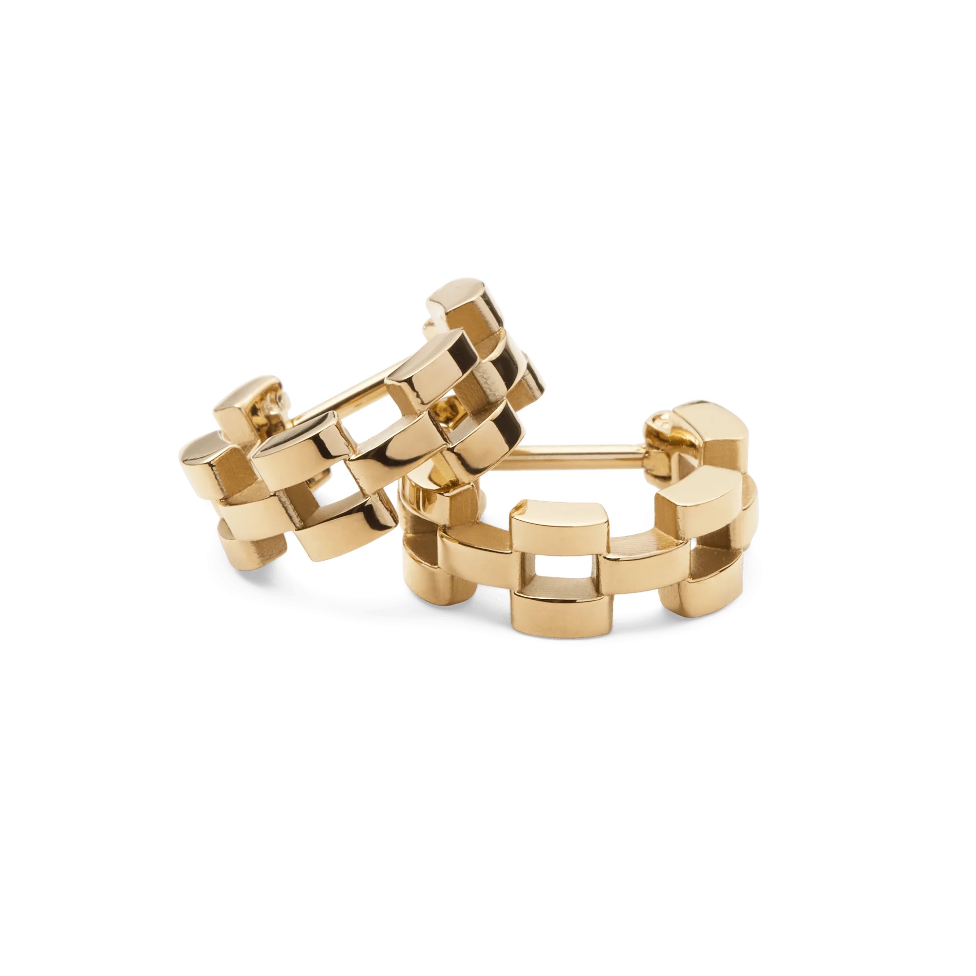 3-Link Earrings Gold