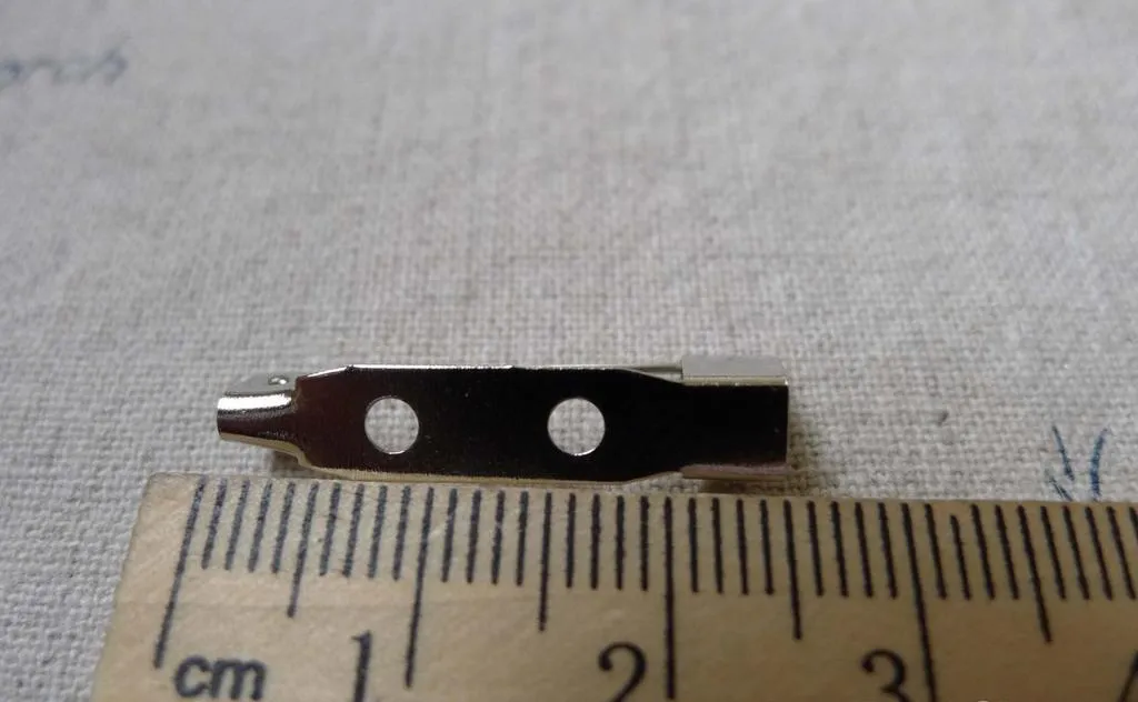 50 pcs White Gold Tone Brooch Back Bar Pins  25mm A6661