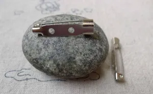 50 pcs White Gold Tone Brooch Back Bar Pins  25mm A6661
