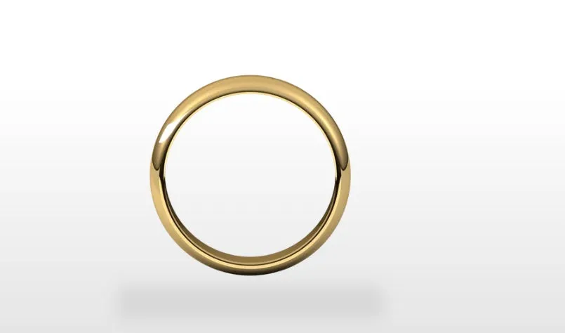 5mm Half Round Standard Fit 14k Gold Classic Wedding Band