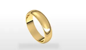 5mm Half Round Standard Fit 14k Gold Classic Wedding Band