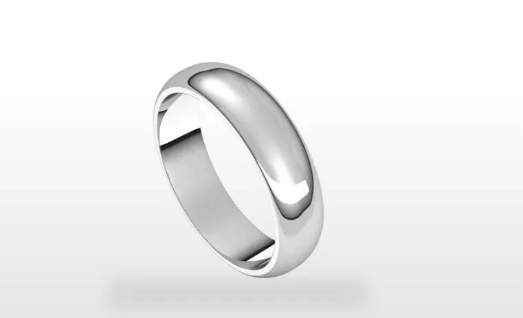 5mm Half Round Standard Fit 14k Gold Classic Wedding Band