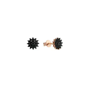 925 Silver earrings with 18k rose gold plating and black zirconium oxide