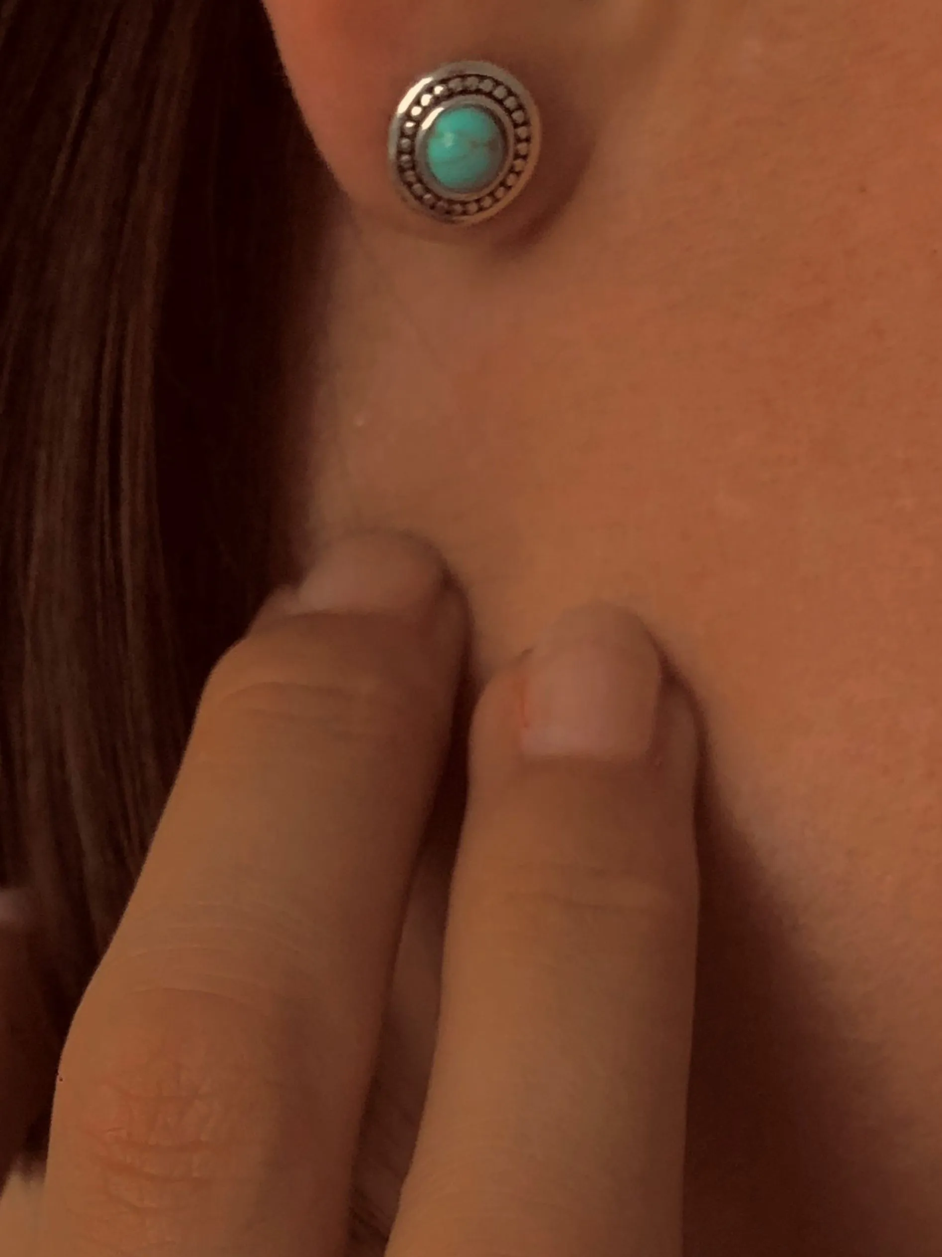 925 Silver Plated Earrings Assembled with Turquoise