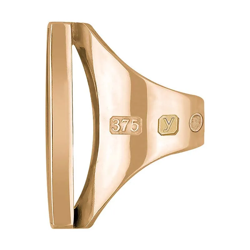 9ct Rose Gold Blue John King's Coronation Hallmark Large Square Ring D