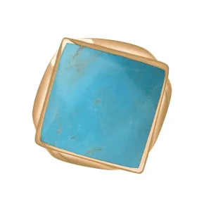 9ct Rose Gold Turquoise King's Coronation Hallmark Small Rhombus Ring D