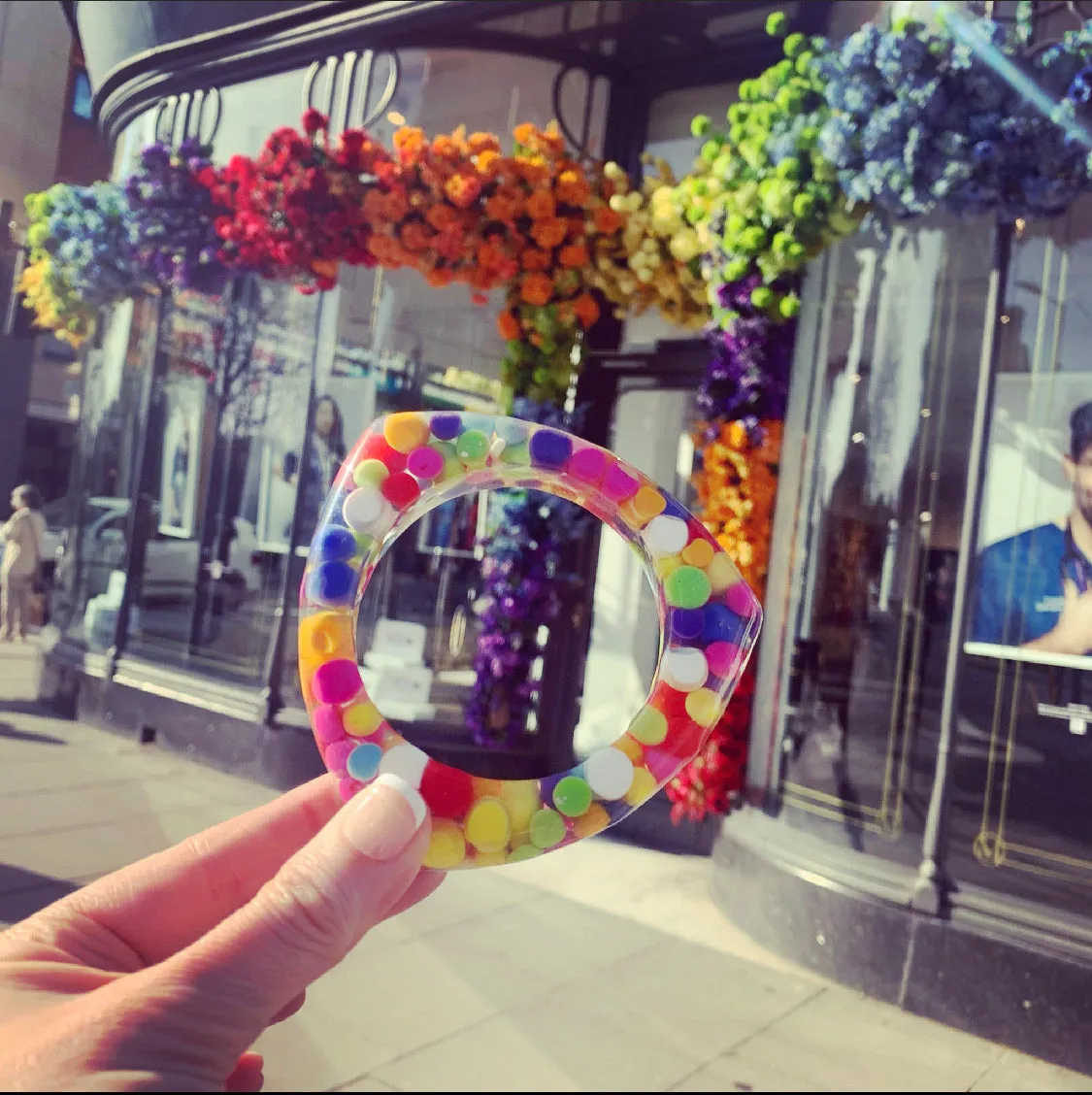 Acrylic Multi Coloured  Bangle Bracelet