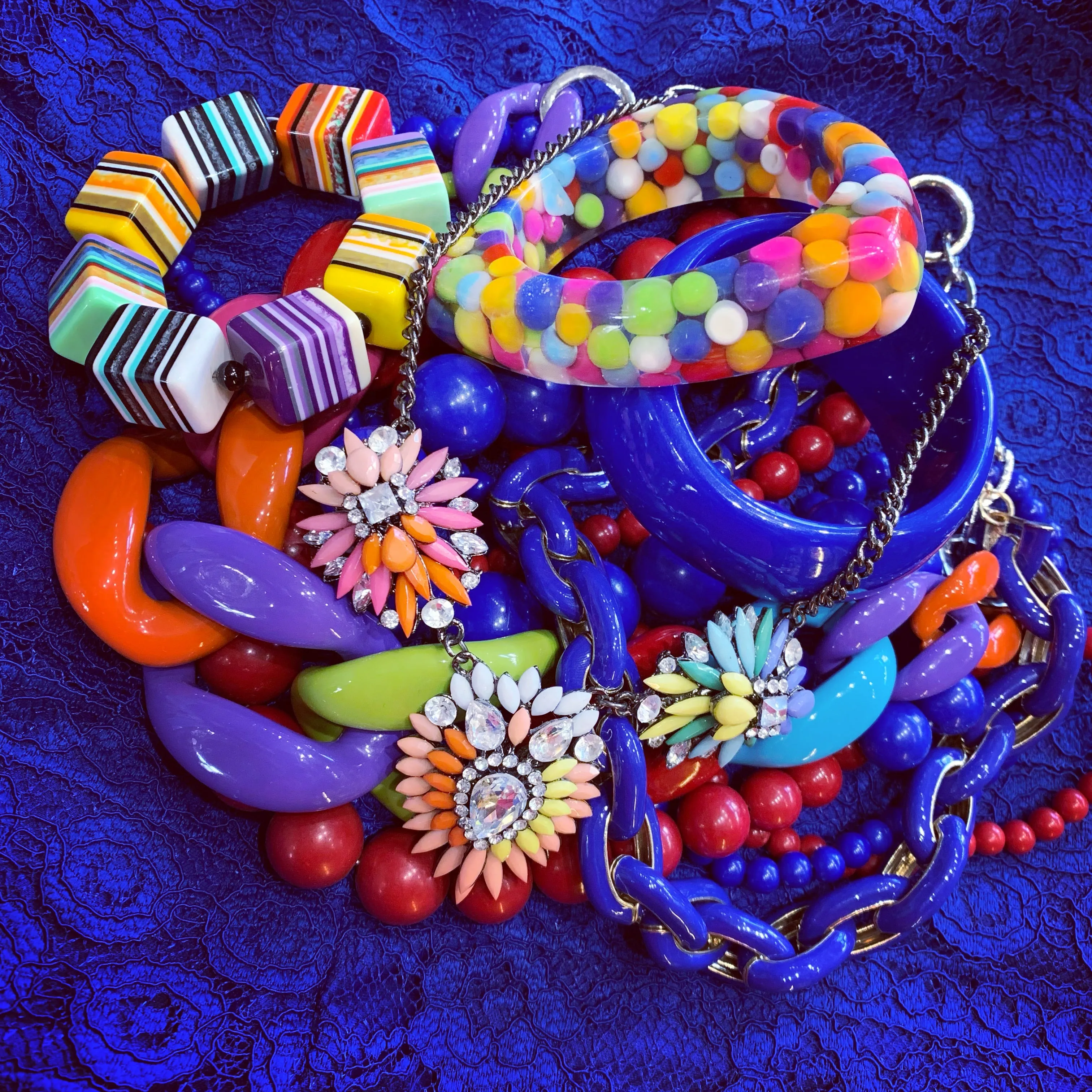 Acrylic Multi Coloured  Bangle Bracelet
