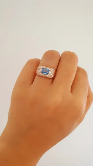 Adjustable Full Stone Ring in 925 Sterling Silver