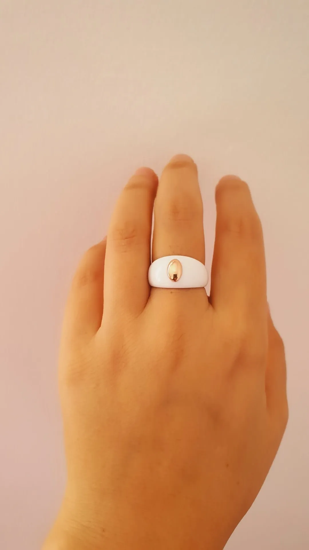 Adjustable White Globe Ring in 925 Sterling Silver