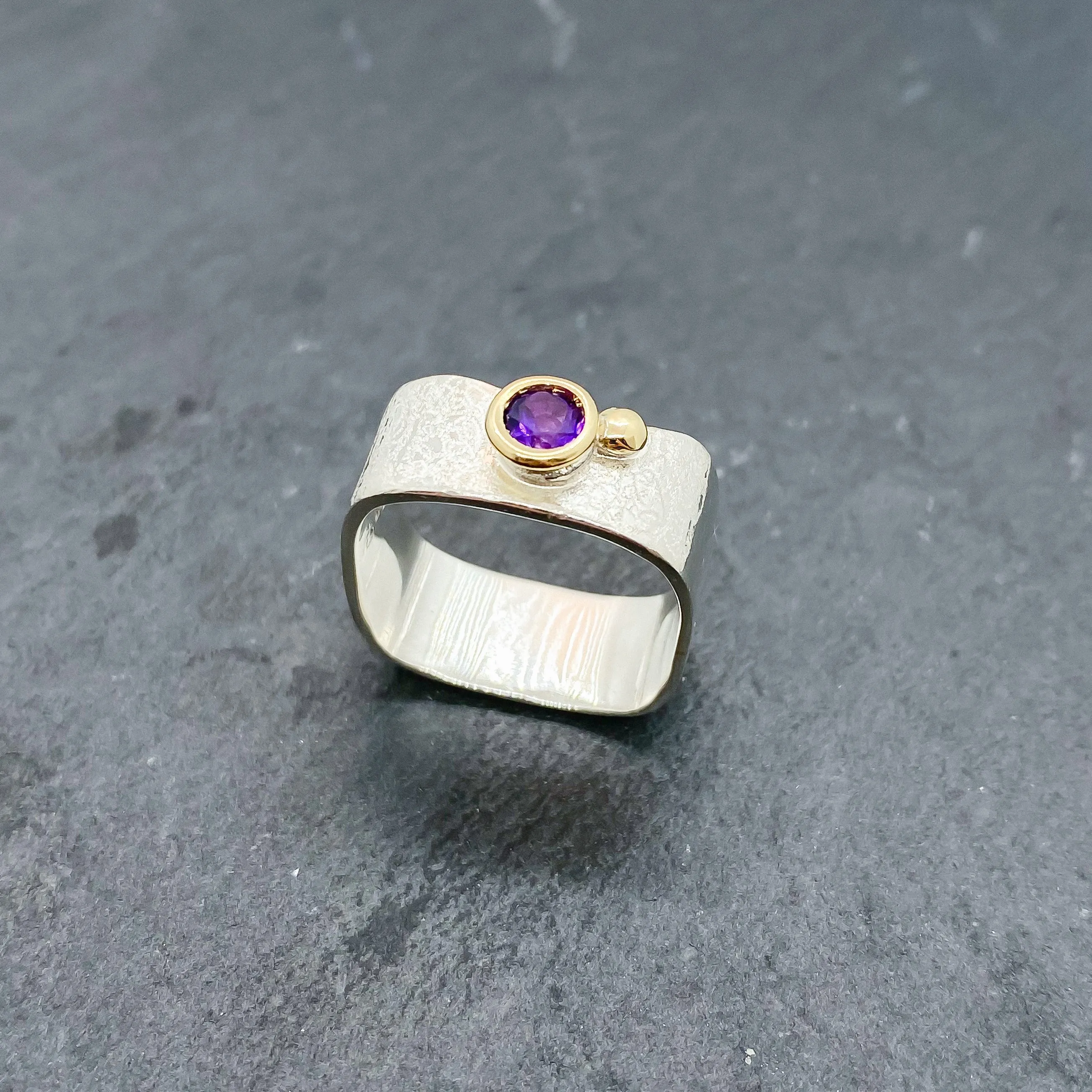 Amethyst Bezel Ring Size 8