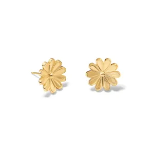 Anemone Medium Stud Earrings Yellow Gold