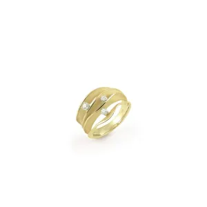 Annamaria Cammilli 18ct Lemon Bamboo 0.18ct Diamond Dune Series Ring