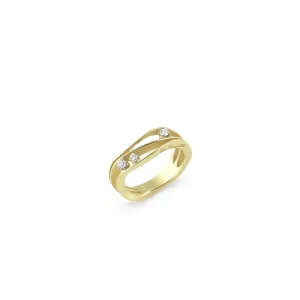 Annamaria Cammilli 18ct Lemon Bamboo Gold 0.19ct Diamond Dune Series Ring