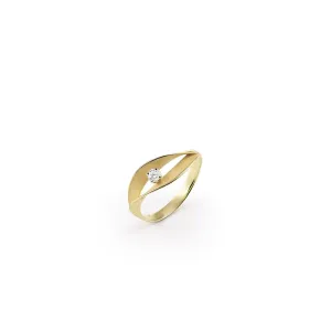 Annamaria Cammilli 18ct Yellow Sunrise Gold 0.1ct Diamond Dune Assolo Series Ring
