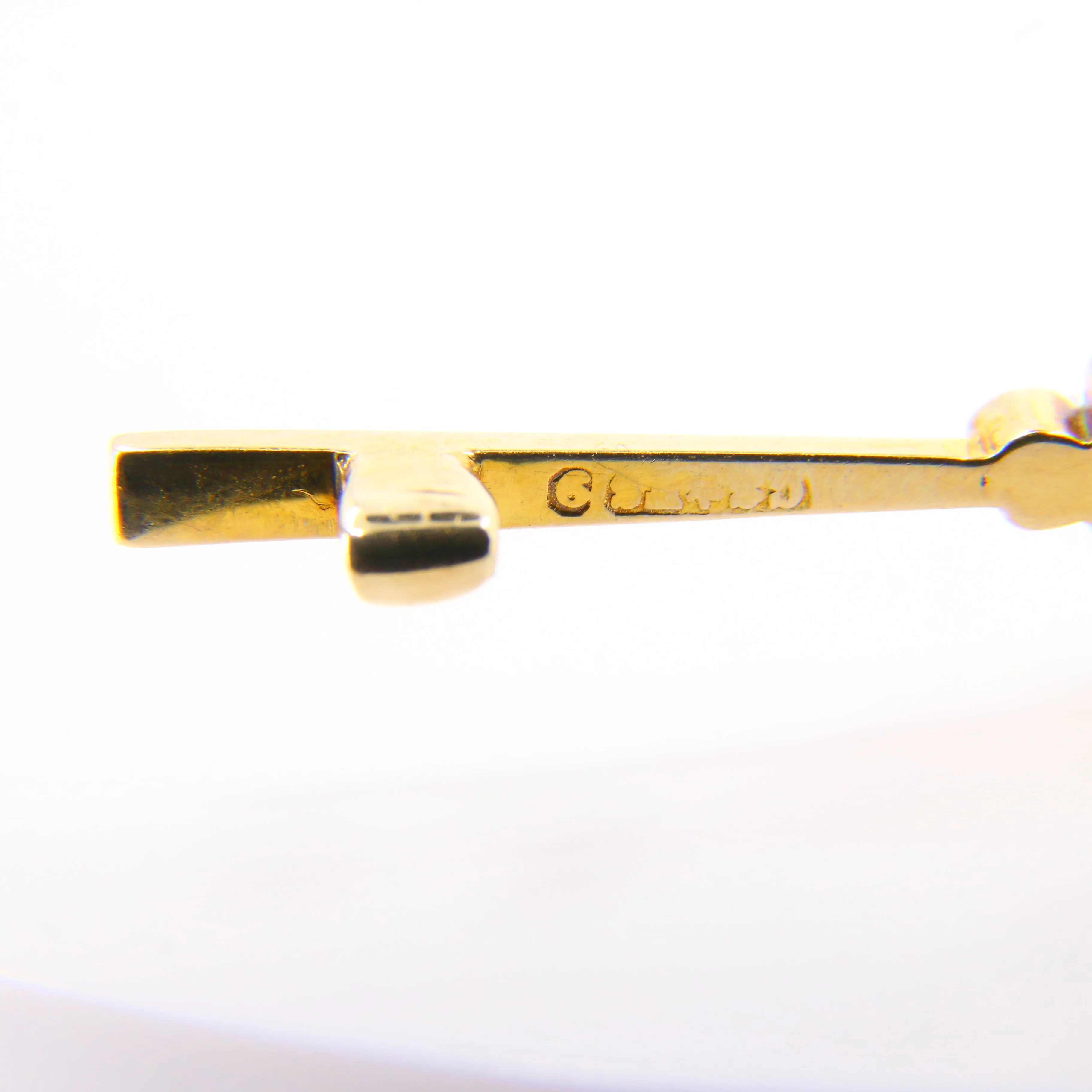 Antique 9ct Gold Edwardian Pearl & Green Hardstone Brooch ?C Boxed Gift