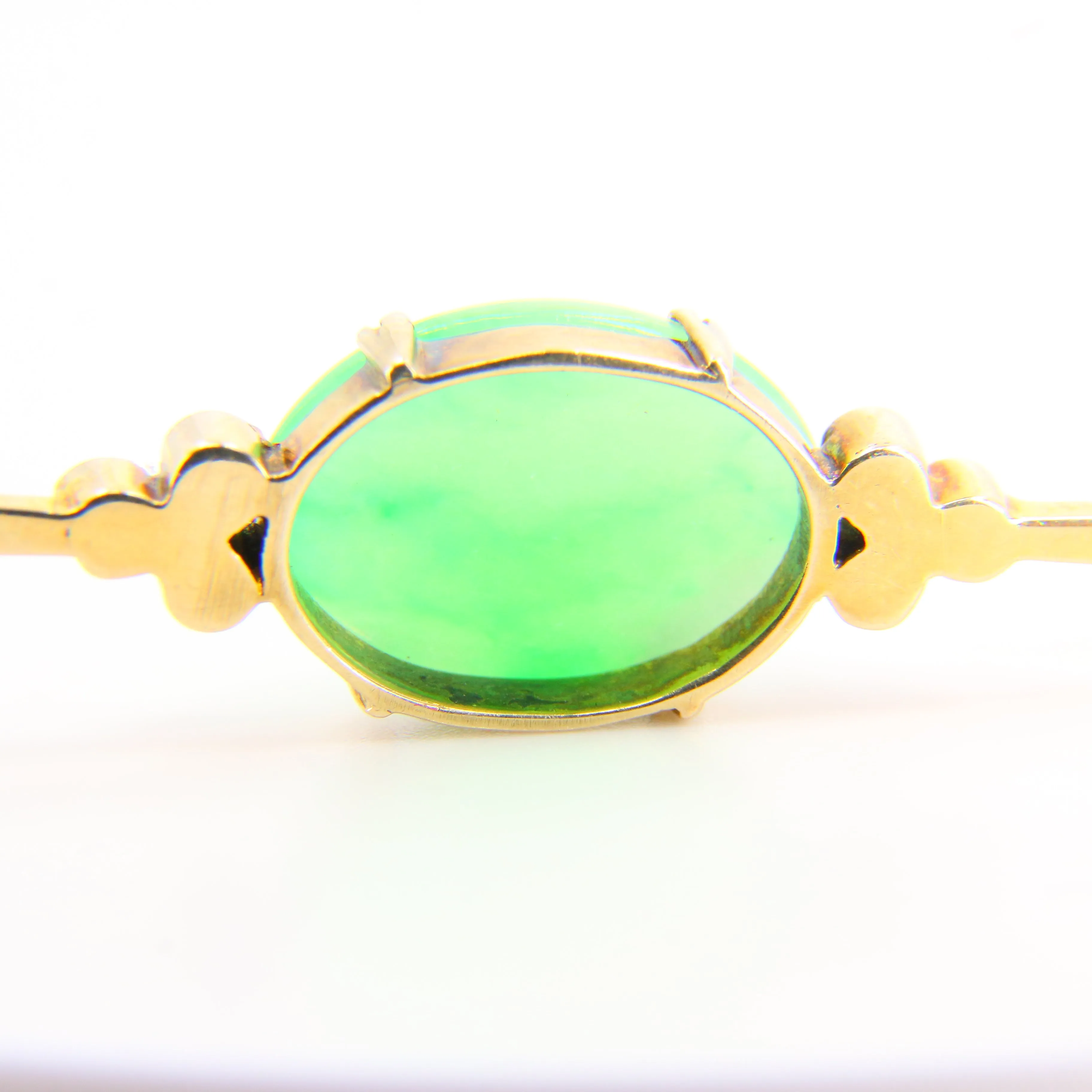 Antique 9ct Gold Edwardian Pearl & Green Hardstone Brooch ?C Boxed Gift