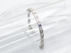 Antique Art Deco Diamond and Synthetic Sapphire Bracelet