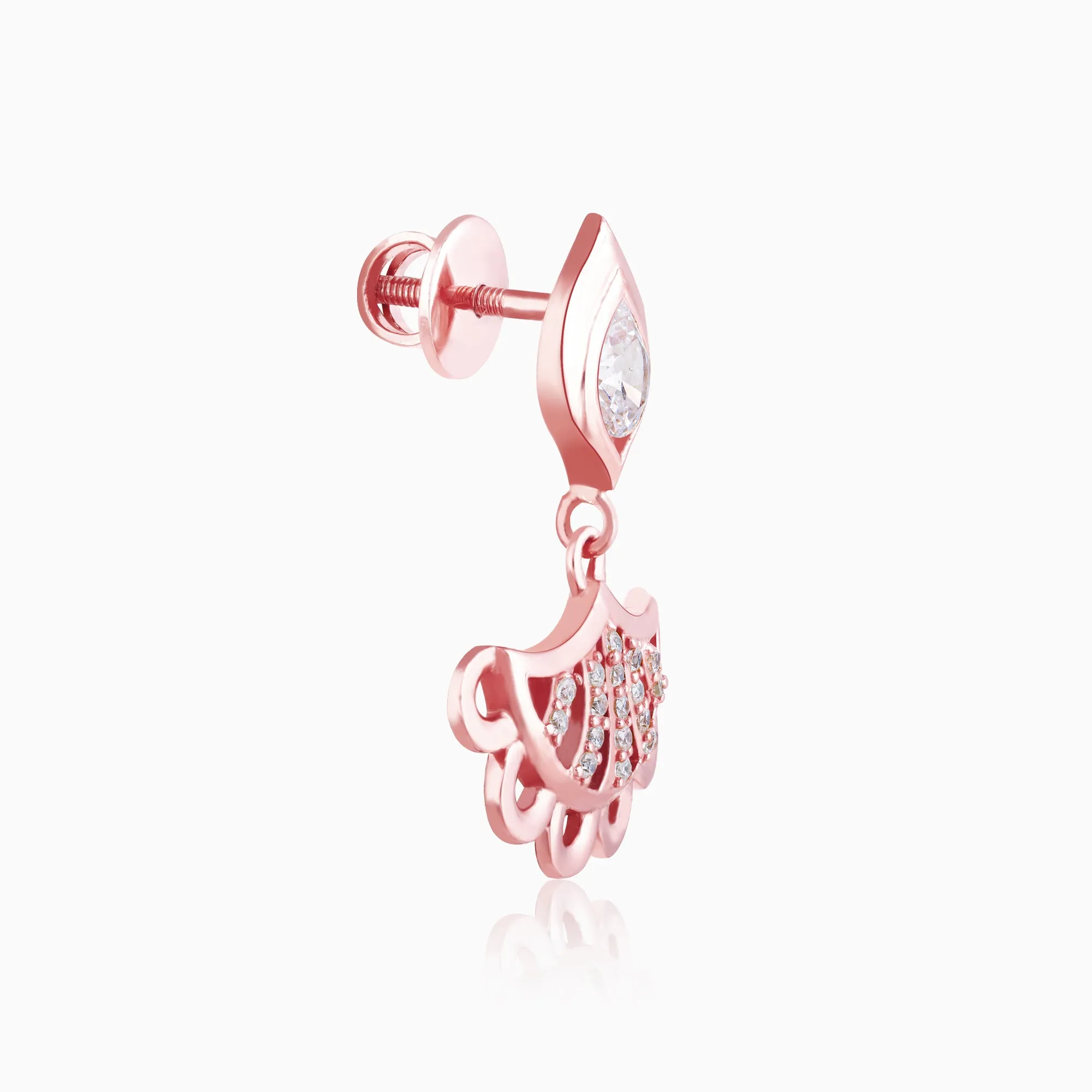 Anushka Sharma Rose Gold Diya Inspired Earrings