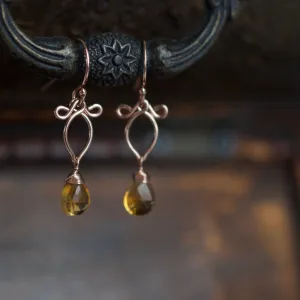 Arabella - Citrine, 14k Rose Gold Filled Earrings