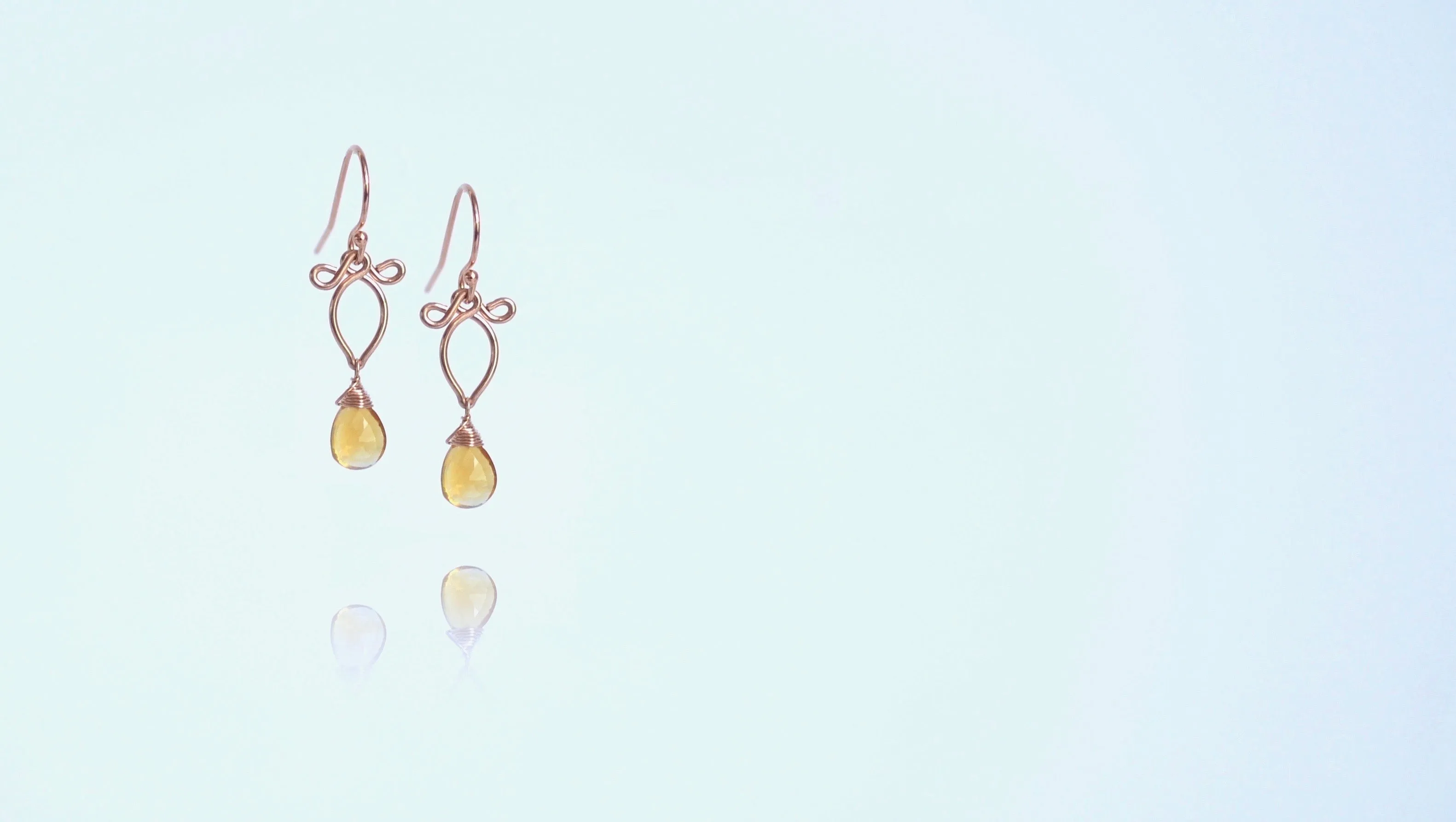 Arabella - Citrine, 14k Rose Gold Filled Earrings