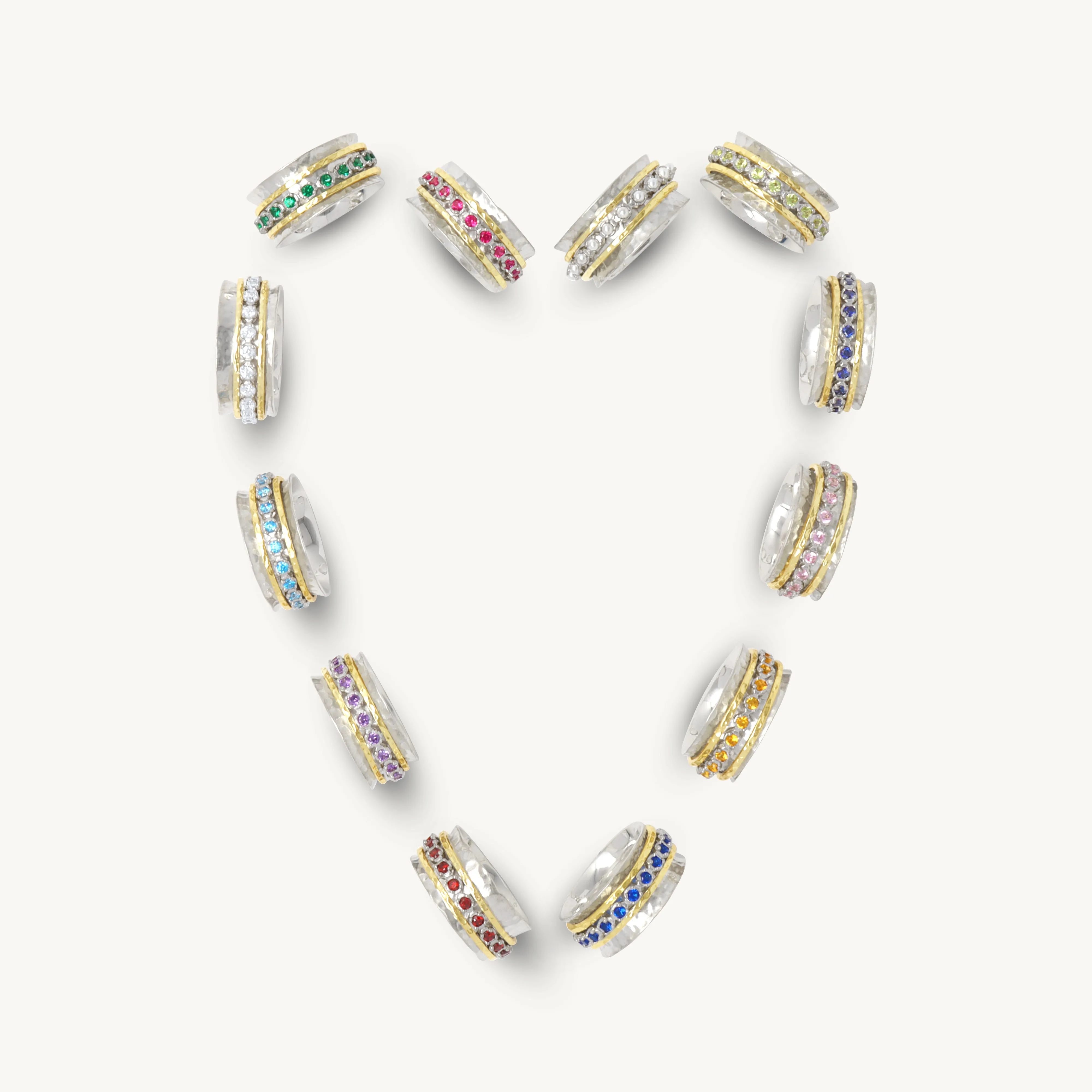 Aria Birthstone Spinner Ring  - April