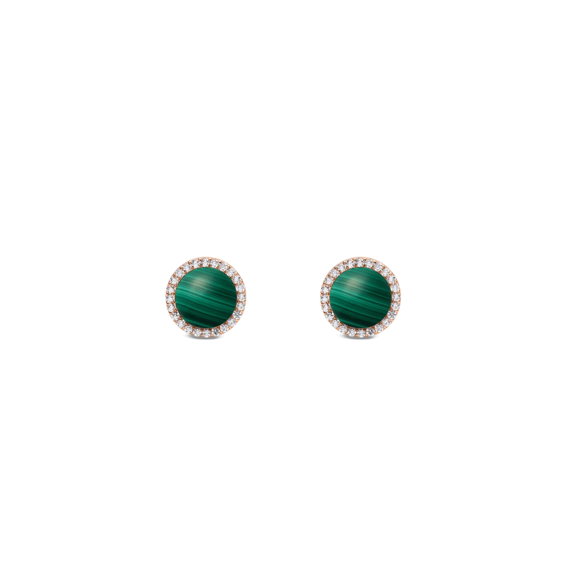Audrey Earrings Malachite Rose Gold