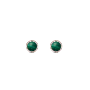 Audrey Earrings Malachite Rose Gold
