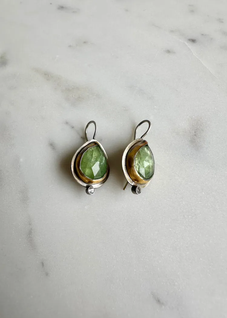 Austin Titus | Green Kyanite   Diamond Earring
