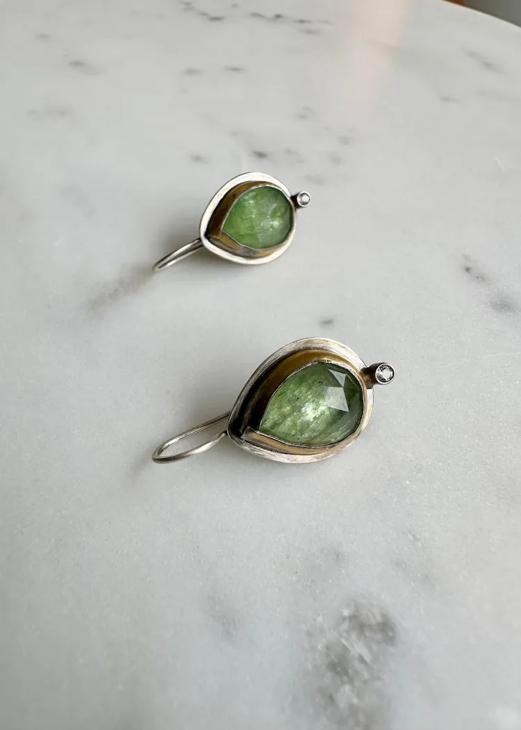 Austin Titus | Green Kyanite   Diamond Earring