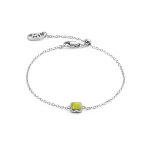 Birthstone August Bracelet Green Jade Silver