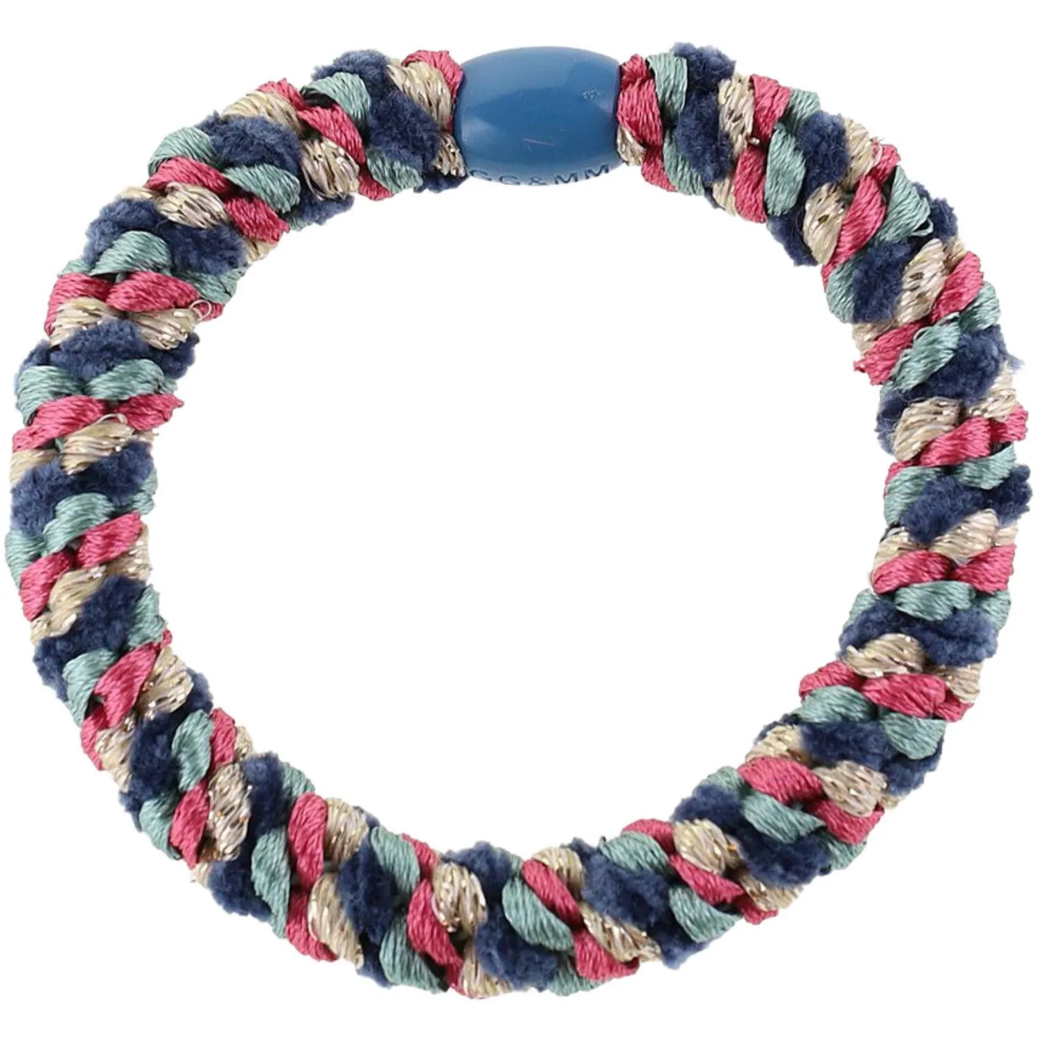 Bow's by St?r Braided Hair Elastic - Multi Petroleum/Pink/Sand Glitter 6-pack