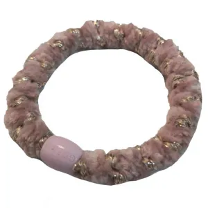 Bow's by Str Braided Hairties Velvet Multi Baby Pink/Gold